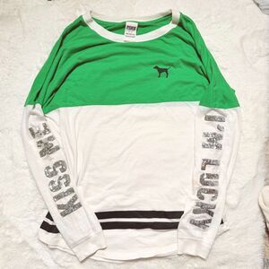 Victoria's Secret PINK "Kiss Me I'm Lucky" long-sleeve St. Patrick's Day shirt